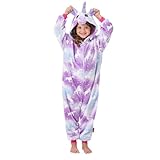 YLLSOPHAN Girls Kids Unicorn Leopard Onesie Hooded Pajamas Animal Feature Fleece Sleepsuit Jumpsuit Nightwear Extra Thickness Softness (as8, age, 3_years, 4_years, regular, Unicorn #3)