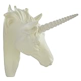 Pine Ridge White Mystical Unicorn Wall Mount Head Includes Interchangeable White Horn - Beautifully Hand Painted and Crafted Durable Light-weight Polyresin Great For Kids Rooms