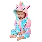 Boys Girls Baby Infant Romper Animal Pattern Unicorn Lion Bear Panda Bunny Bull Dinosaur Crocodile Onesie Pyjamas Sleepsuit Outfit Bodysuits Soft Fleece Extra Thickness (Unicorn, 24-36 Months)