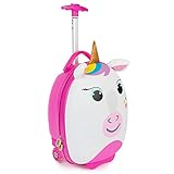 Boppi Tiny Trekker Kids Luggage Travel Suitcase Carry On Cabin Bag Holiday Pull Along Trolley Lighweight Wheeled Holdall 17 Litre Hand Case - Unicorn