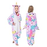 MRSZAYAYA Girls Hooded Unicorn Onesie Pyjamas Nightwear Sleepsuit Dress Up Snuggly Warm Fleece (UK, Age, 3 Years, 4 Years, Light Purple Unicorn)